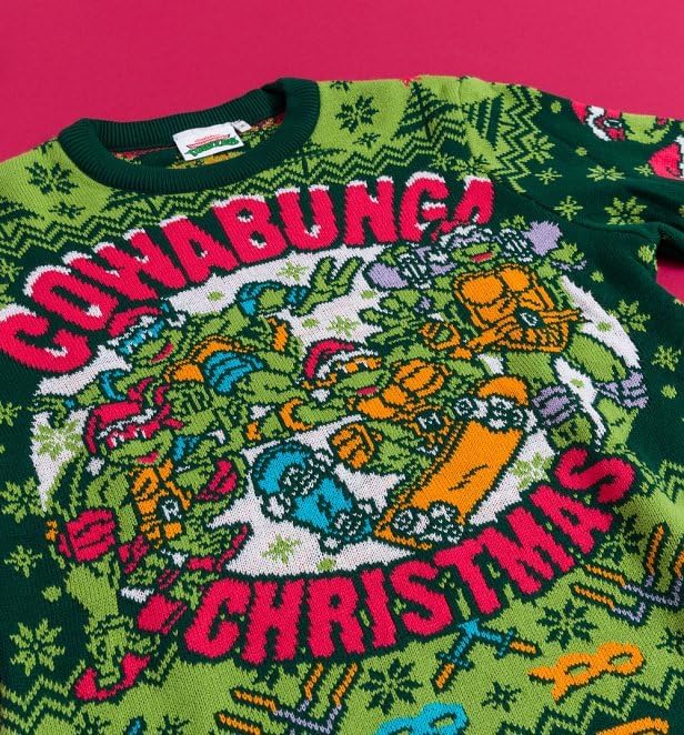 Unisex Teenage Mutant Ninja Turtles Christmas Jumper Notebook L Grün, Mehrfarbig, L Gr&amp;