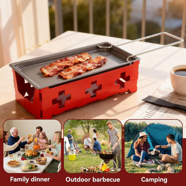Käse-Raclette-Set, Käse-Raclette-Ofen-Set, Antihaft-Käse-Raclette, tragbares, faltbares Antihaft-Käs