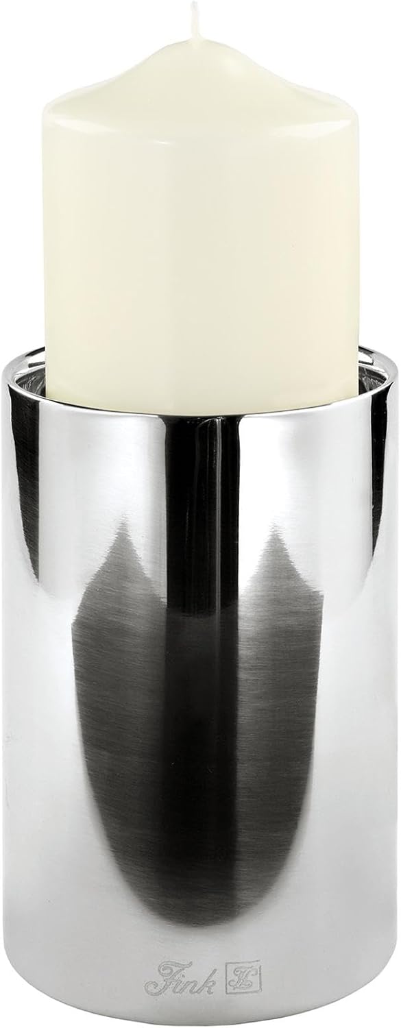 Fink Sobrio Stumpenhalter, Edelstahl, Silber, 15 x 15 x 10 cm 15 x 15 x 10 cm Silber, 15 x 15 x 10 c