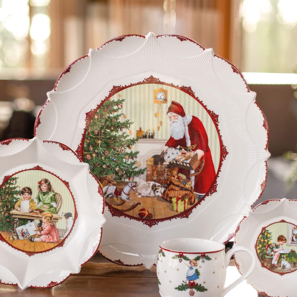Villeroy & Boch 14-8332-2241 Gebäckteller, Porzellan, Weiss/Bunt Gebäckteller Santa Gross Weiss / Bu