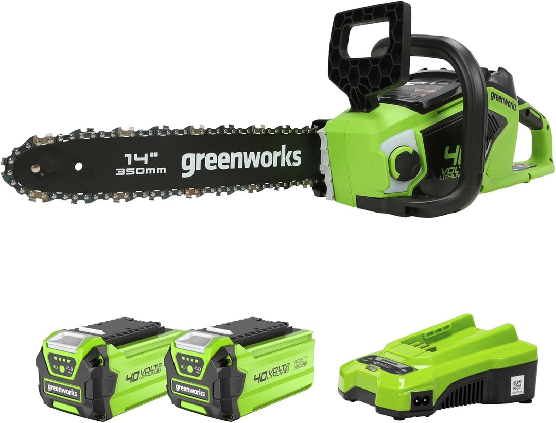 Greenworks Akku Kettensäge mit bürstenlosem Motor, 14 Zoll (35cm) Blattlänge, 12 m/s Kettengeschwind