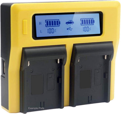 PATONA Ladegerät LCD Dual Kompatibel mit Akku Sony NP-FM50 NP-FM500H NP-F550 NP-F570 NP-F750 NP-F960