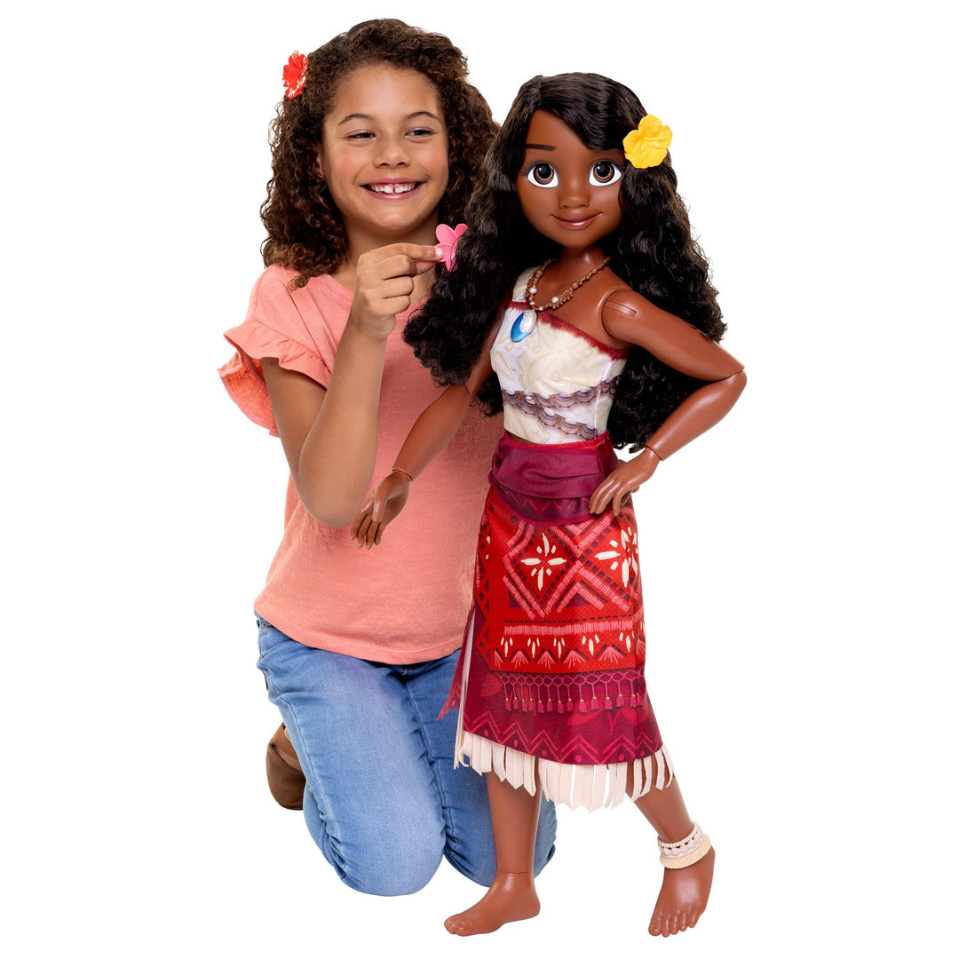 Disney Prinzessin Vaiana Spielpuppe, 81cm,Jakks Pacific, bewegliche Puppe in My Size, inklusive Haar