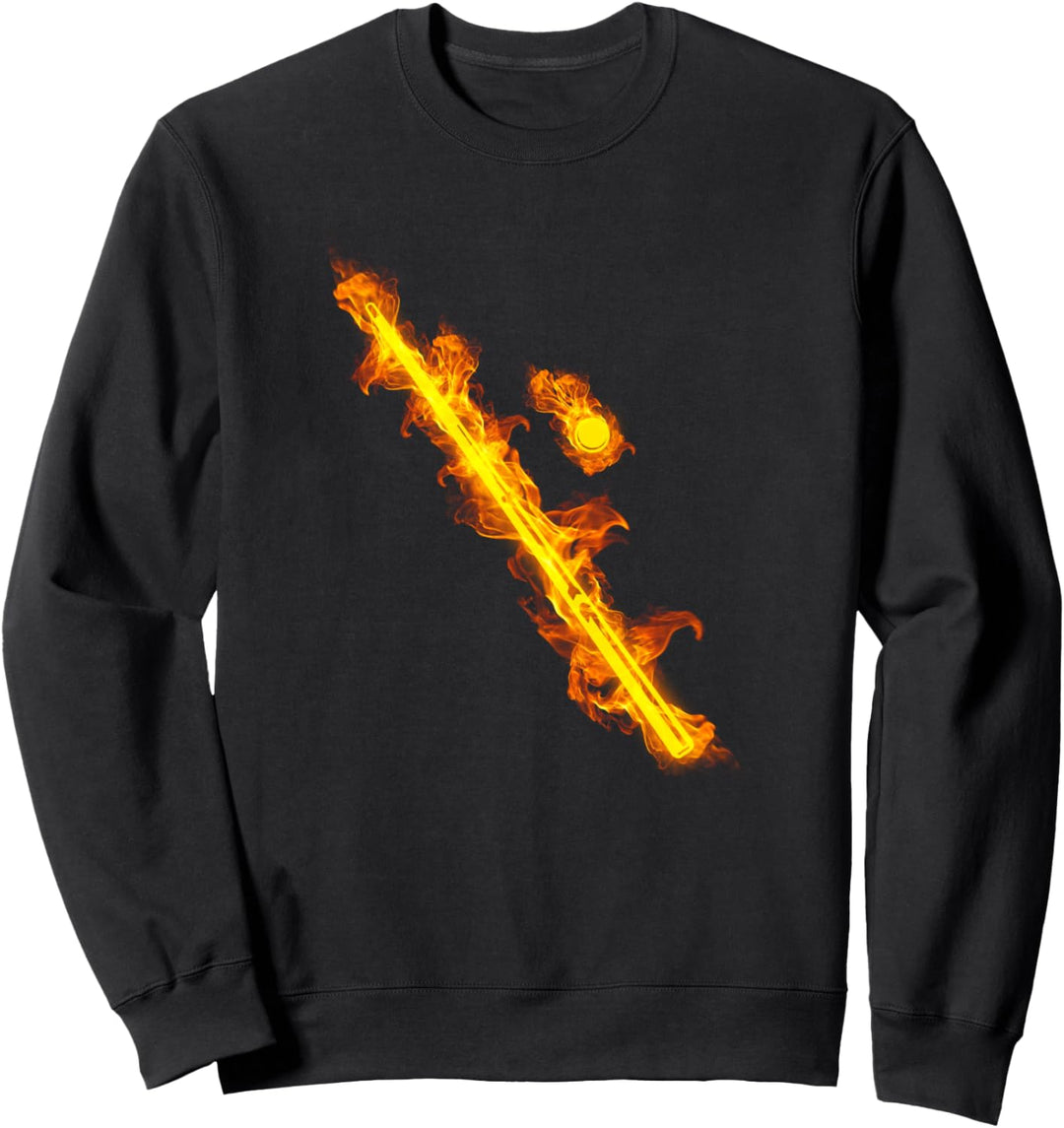 Feuer Billardkugel und Cue Flammende Pool Billard Spieler Sweatshirt