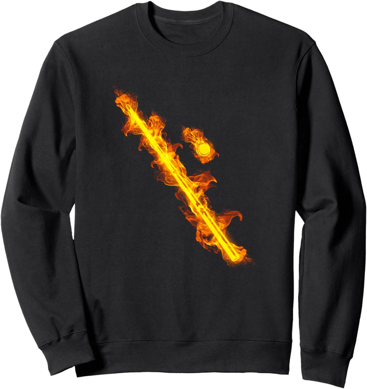 Feuer Billardkugel und Cue Flammende Pool Billard Spieler Sweatshirt