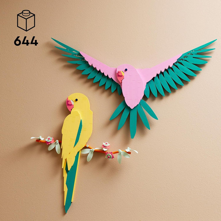 LEGO Art Die Fauna Kollektion – Aras, Wandbild mit Tiermotiv fürs Wohnzimmer oder Büro, Baubare Wand