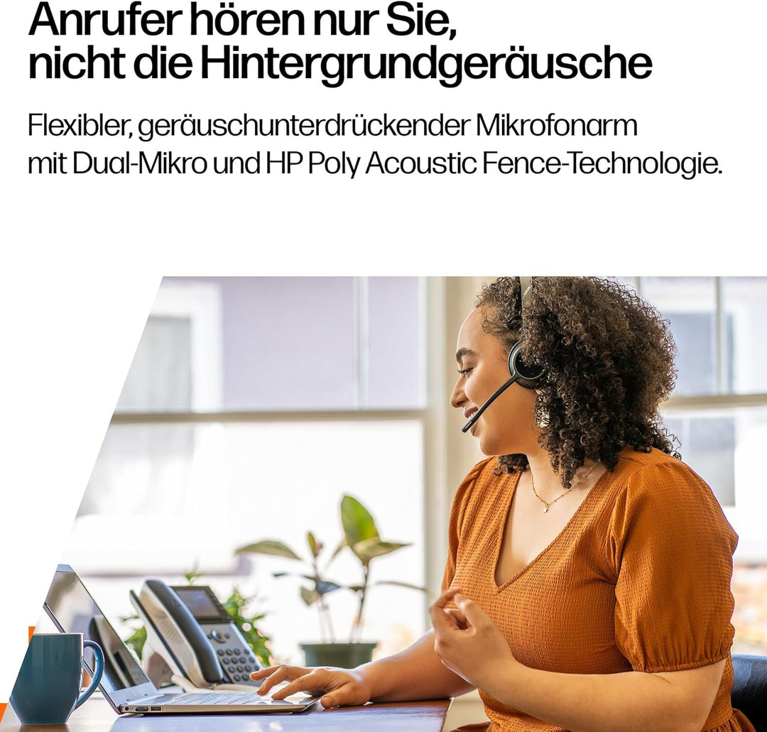 Poly Voyager 4320 UC schnurloses Headset, Stereo-Kopfhörer mit Noise Cancelling-Mikrofonarm, Verbind