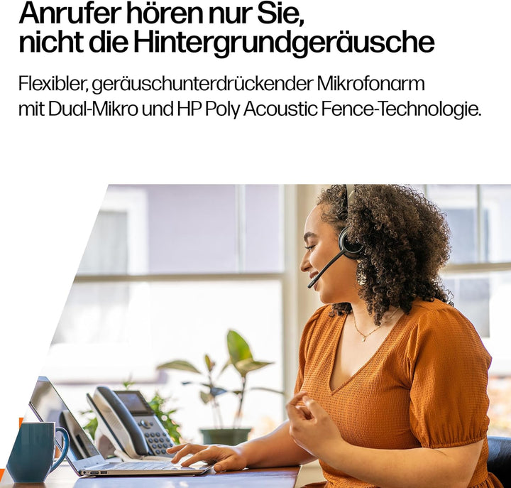 Poly Voyager 4320 UC schnurloses Headset, Stereo-Kopfhörer mit Noise Cancelling-Mikrofonarm, Verbind