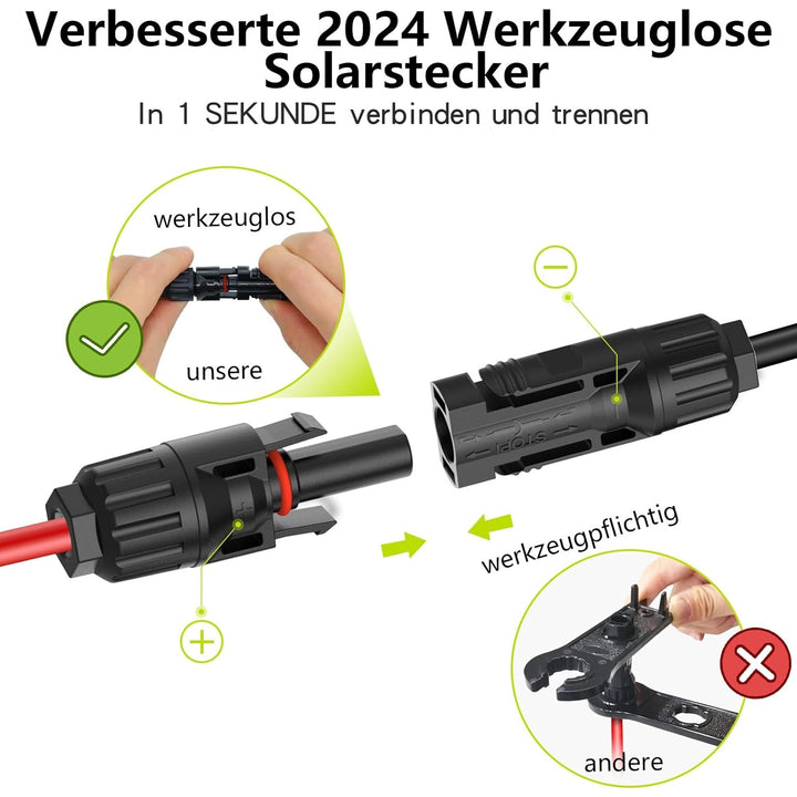 2 Stück Solar Y Kabel,Solar-Anschlusskabel,Y Stecker Solar,Verlängerungskabel Solarkabel Stecker,2 b