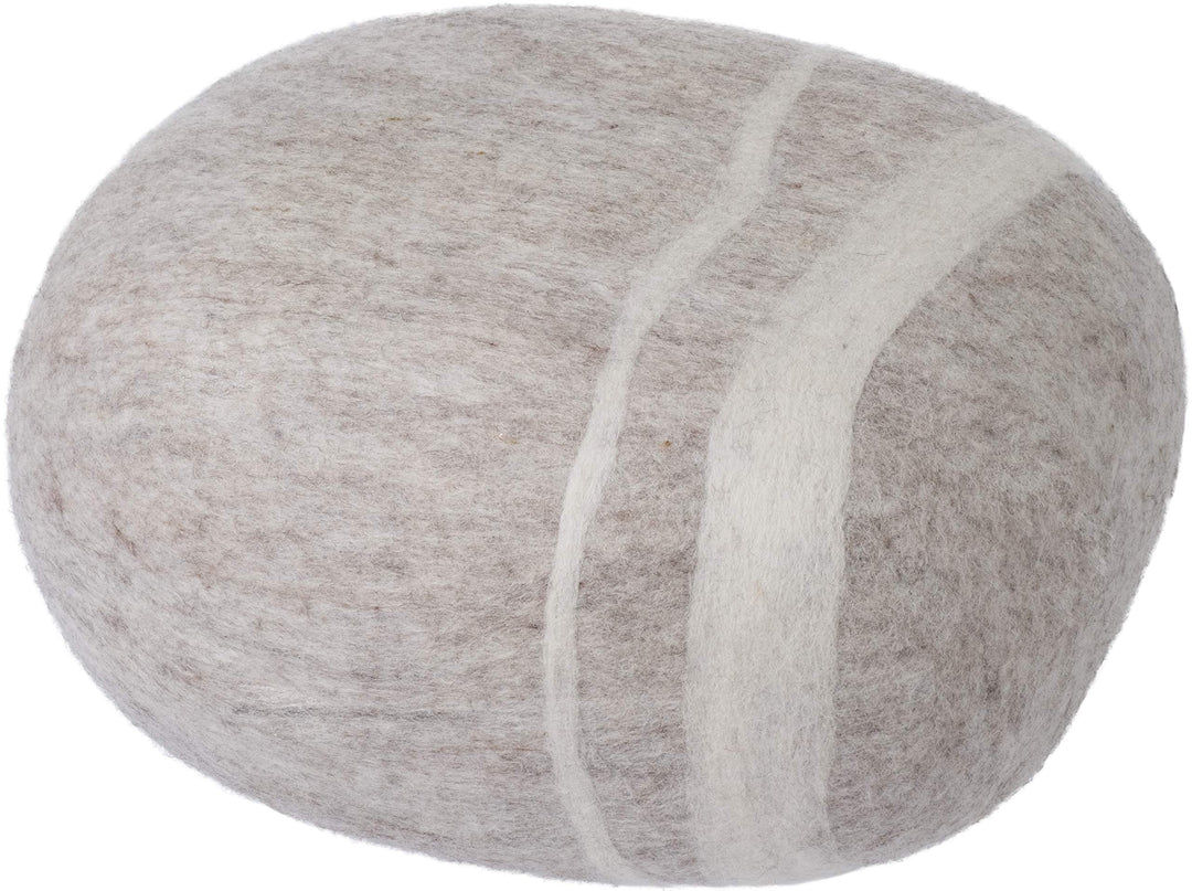 Béla - Filz Kieselstein, Meditationskissen, Yogakissen, Dekokissen, Pouf, beige rund - Grösse M 40 x