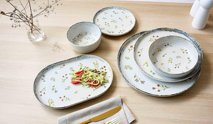 Ritzenhoff & Breker Müslischalen Viola 6er Set, Ø 14.5 cm, Schalen mit Millefleur-Dekor und verwitte