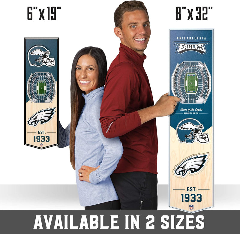 YouTheFan NFL 3D Stadion Banner, 15,2 x 48,3 cm Philadelphia Eagles, Philadelphia Eagles