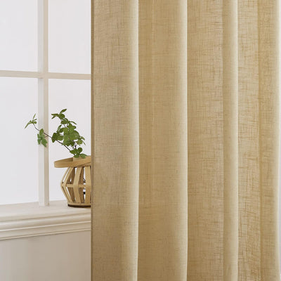 MIULEE Gardinen Vorhänge mit ösen Voile Vorhang Modern Leinenoptik Halbtransparent für Wohnzimmer Kü