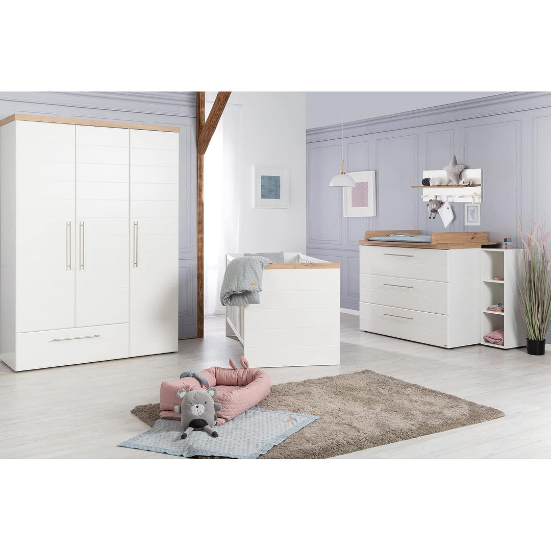 roba Babyzimmer‚ Nele‘ 2-teilig, inkl. Kombi-Kinderbett 70 x 140 cm, Wickelkommode breit Kinderzimme