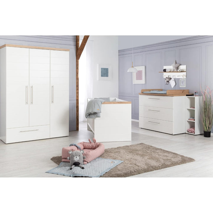 roba Babyzimmer‚ Nele‘ 2-teilig, inkl. Kombi-Kinderbett 70 x 140 cm, Wickelkommode breit Kinderzimme