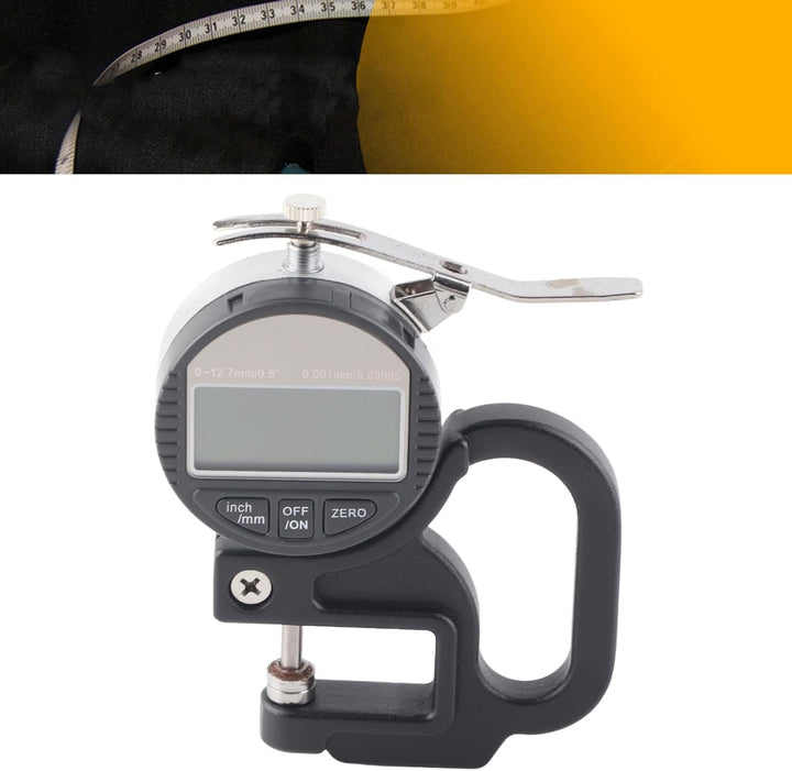 Digitales Dickenmessgerät aus Aluminium und ABS, 0-12,7 mm Messbereich, 0,001 mm Genauigkeit, 12,5 x