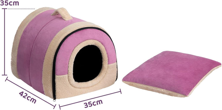 Hollypet Katzenbett Kleines Hundebett, 2-in-1 Faltbare Haustierbett für Katzen &amp; Kleine Hunde, Warme