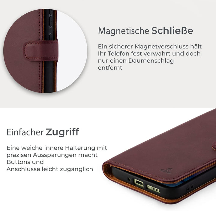 Snakehive Galaxy A54 Hülle Leder | Stylische Handyhülle mit Kartenhalter & Standfuss | Handyhülle Sc