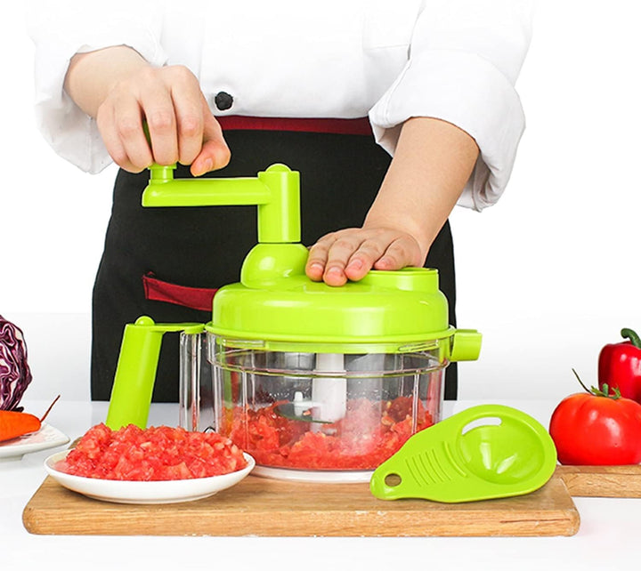 1200 ml Manueller Lebensmittelzerkleinerer Gemüsezerkleinerer Manuell mit Griff und Abdeckung Geeign