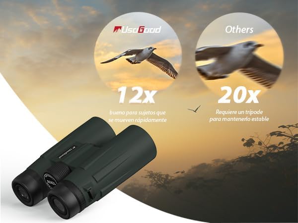 usogood Fernglas für Erwachsene mit BaK-4-Prismen &amp; FMC-Objektiv, 12 x 50 grünes Fernglas für Vogelb