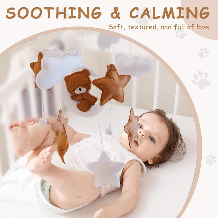 Baby Mobile Für Babybett Bär Wolke, Mobile Babybett Für Mädchen Und Jungen, Baby Mobiles Spielzeug,