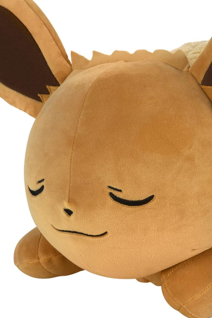 Pokémon PKW0222-45cm Schlafendes Plüsch - Evoli, offizielles Plüsch Mehrfarbig, Mehrfarbig