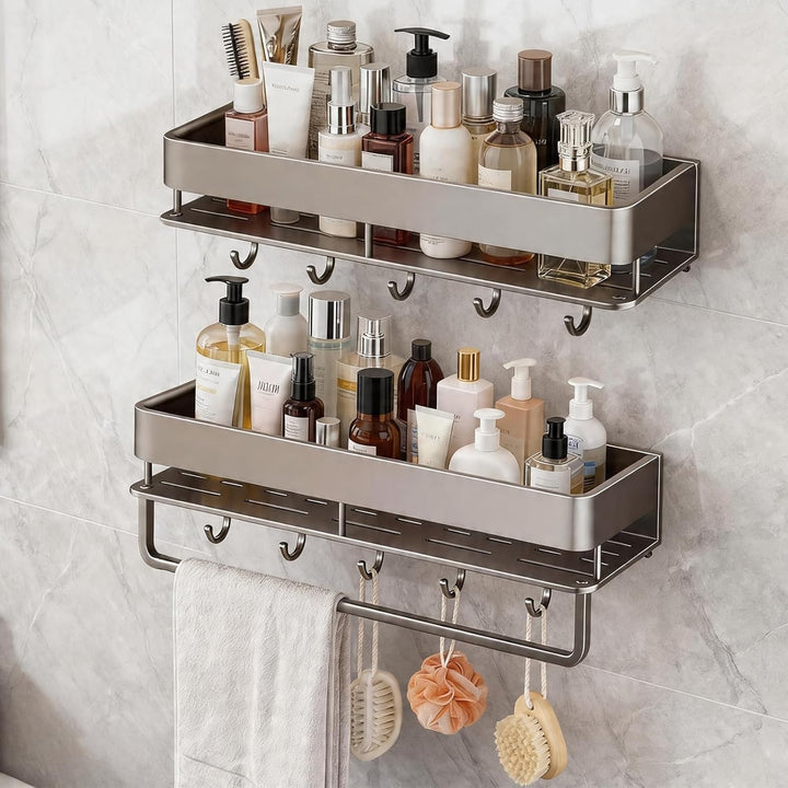 Dadregal Ohne Bohren 2 Stück, Duschablage Ohne Bohren, Shampoo Halterung für Dusche, Rostfreie Badez