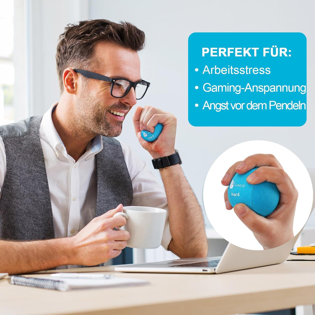 RYACO 6 Stück Gel Stressball für Erwachsene - Antistressball Mit verschiedenen Stärken und Grössen -