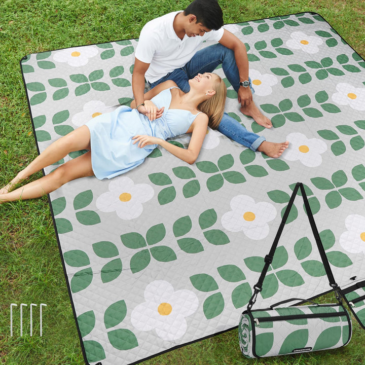 Picknickdecke, extra gross – wasserdicht, sanddicht, Schultergurt, maschinenwaschbar, Outdoor-Decke