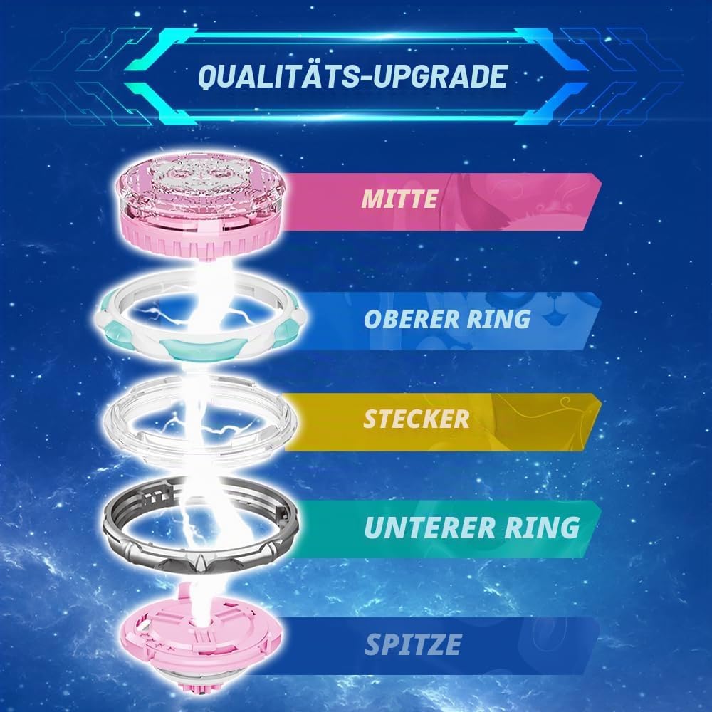 INFINITY NADO Kreisel für Kinder Metall Spielzeug Jungen, Battle Tops Kreisel Launcher Spielzeug, Sp