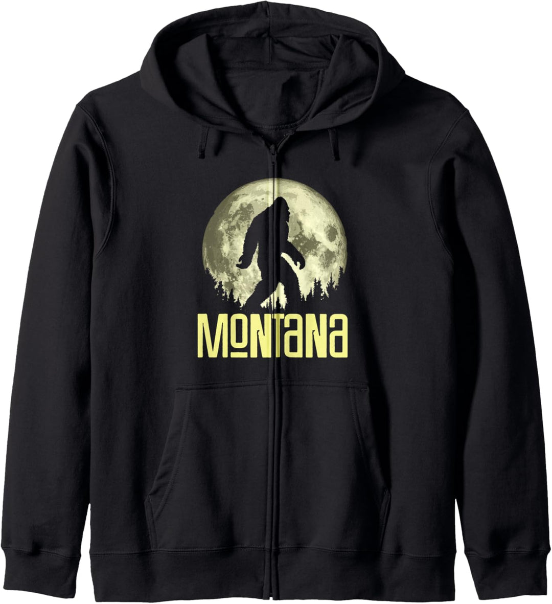 Montana Bigfoot Funny Full Moon Night Graphic Kapuzenjacke