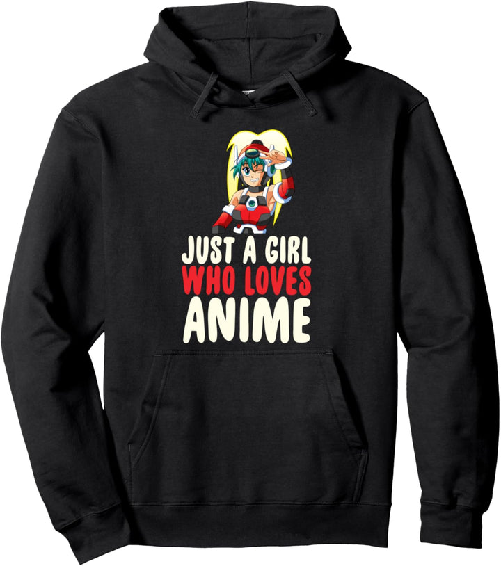 Nur ein Mädchen, das Anime-Animationsgesicht liebt Pullover Hoodie