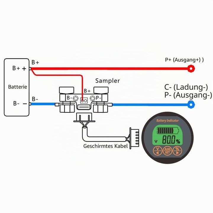AiLi Batteriemonitor Tester Voltmeter Amperemeter 8-120V 0-350A 999Ah für Auto Auto Motorboot Wohnwa