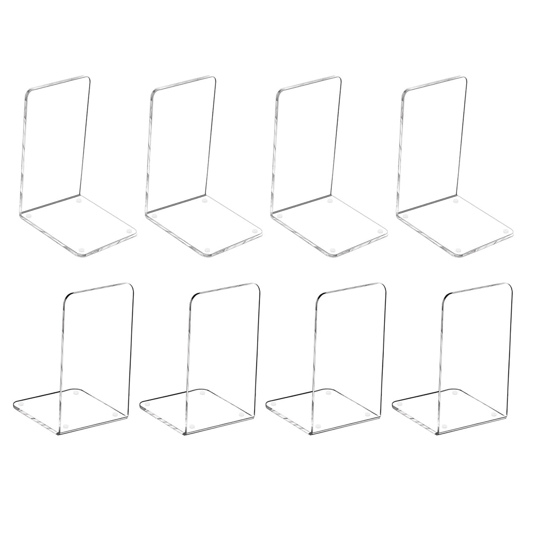Buchstützen, 8 Stück, rutschfest, schweres Metall, langlebig, stabil, robust, für Bücher, Organizer,