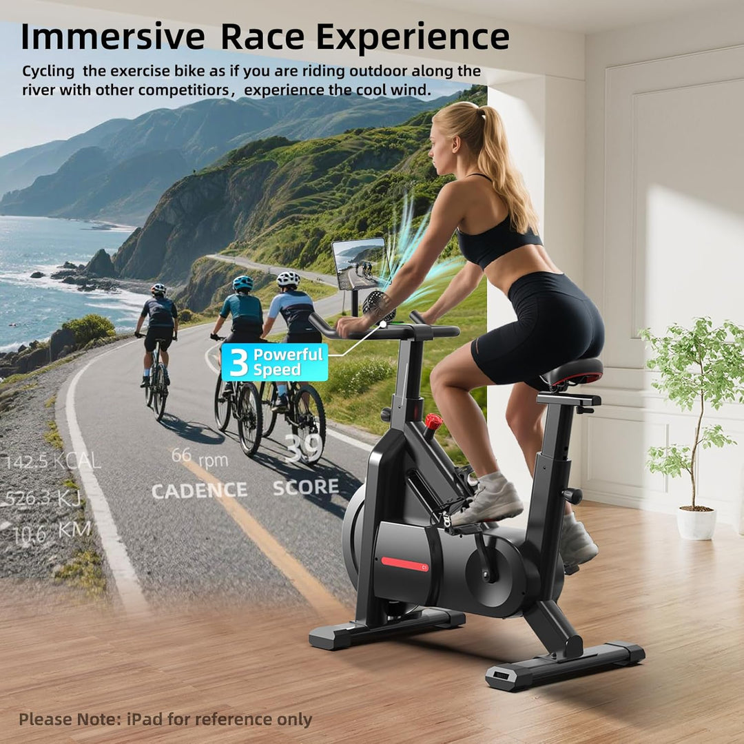 Bluearth Heimtrainer Fahrrad mit Magnetischem Widerstand, Hometrainer Fahrrad mit Smart App, Leise &