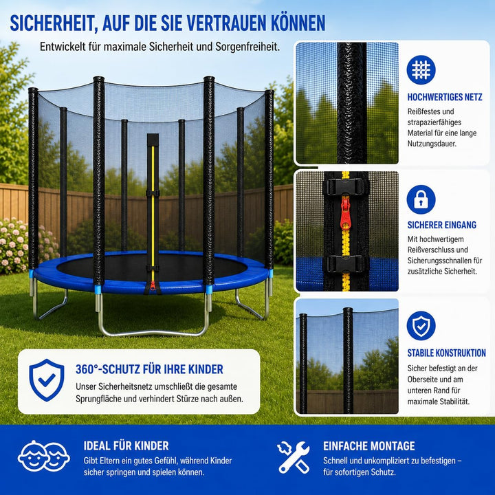 4myBaby Trampolin Ersatznetz Sicherheitsnetz Trampolinersatznetz Ø 244 305 366 cm 305 cm, 305 cm