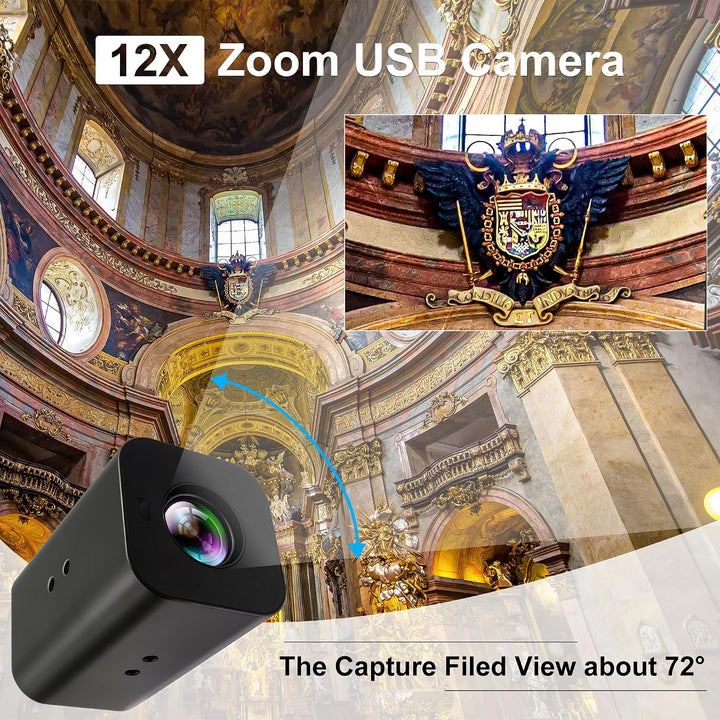 ELP HDMI 12x Zoom USB-Kamera 4K Autofokus 60FPS High-Speed-Webcam USB HDMI Simultane Ausgabe PC-Kame