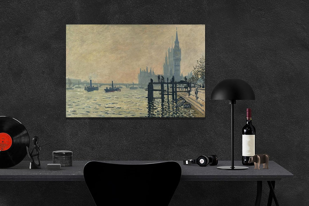 Claude Monet Leinwandbild "The Themes Below Westminster", gerahmt, 86 x 61 cm