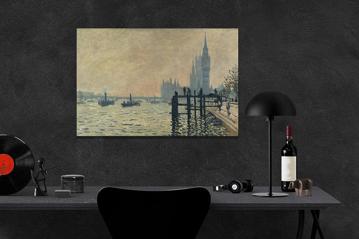 Claude Monet Leinwandbild "The Themes Below Westminster", gerahmt, 86 x 61 cm