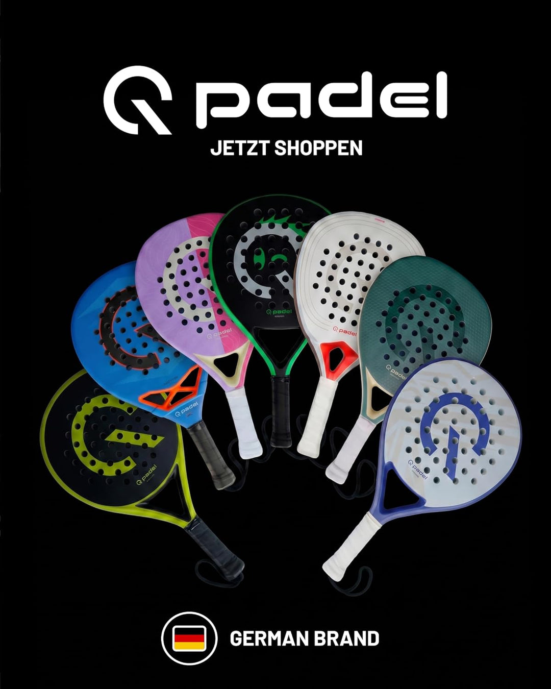Q Padel C300 Padel Schläger 360g – 3K Carbon Racket für hohe Kontrolle, leichtes Design für Herren &amp;