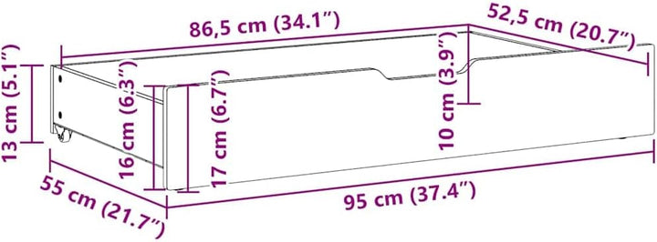 vidaXL Bettschubladen 2 Stk., Bettkasten Holz Aufbewahrung mit Rollen, Bett Schublade Bettauszug, Be