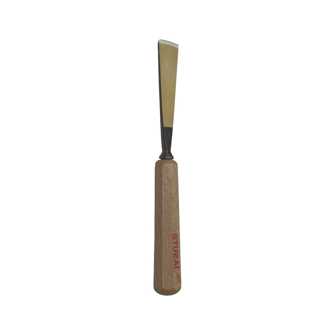 STUBAI Stemmeisen Stechbeitel Serie 52 - Form 3 | Gerades Flacheisen - 12 mm, mit Holzgriff, zum Vor