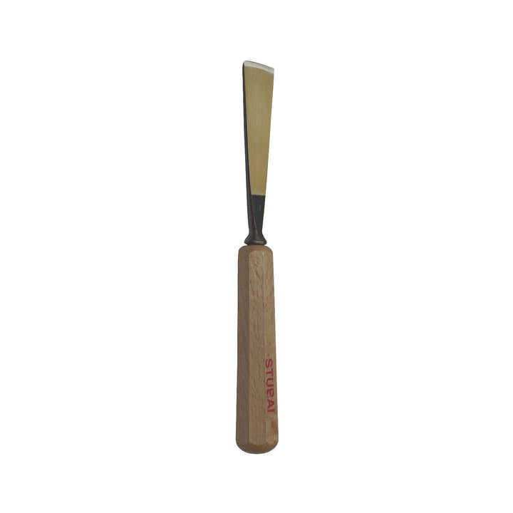 STUBAI Stemmeisen Stechbeitel Serie 52 - Form 3 | Gerades Flacheisen - 12 mm, mit Holzgriff, zum Vor