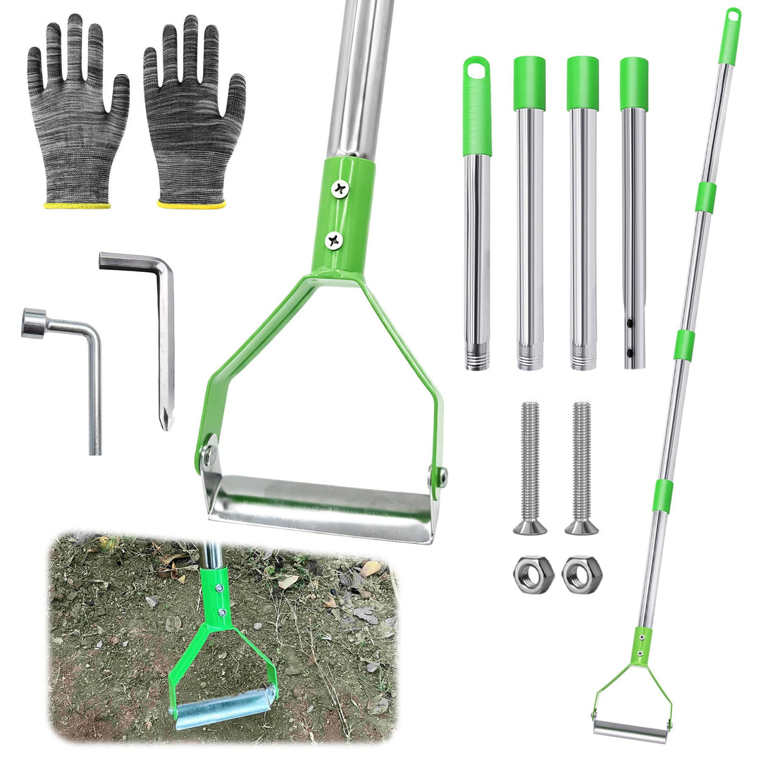 TZEKING Steigbügelhacke mit Stiel 160cm, Vielseitige Gartenhacke zum Unkrautjäten, Lockern und Nivel