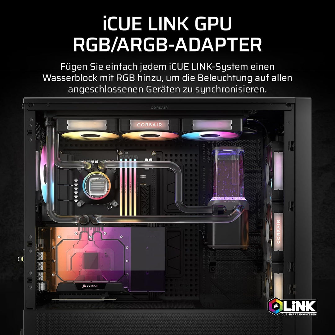 CORSAIR iCUE LINK GPU RGB/ARGB Adapter – Anschliessen von Wasserblöcken von anderen Herstellern an i