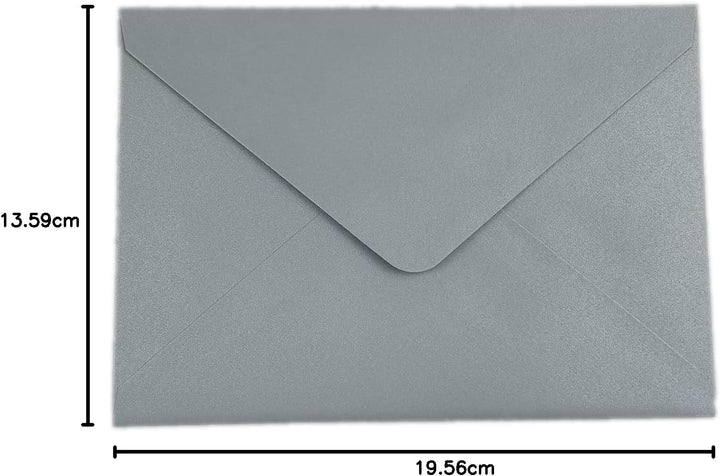 Lucky Star Briefumschläge, A7, Perlglanz, staubblau, 13,6 x 19,6 cm, perfekt für Hochzeiten, Einladu
