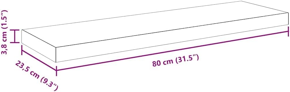 vidaXL 2X Wandregal Schwebend Hängeregal Wandboard Bücherregal Regalbrett Schweberegal CD DVD Regal