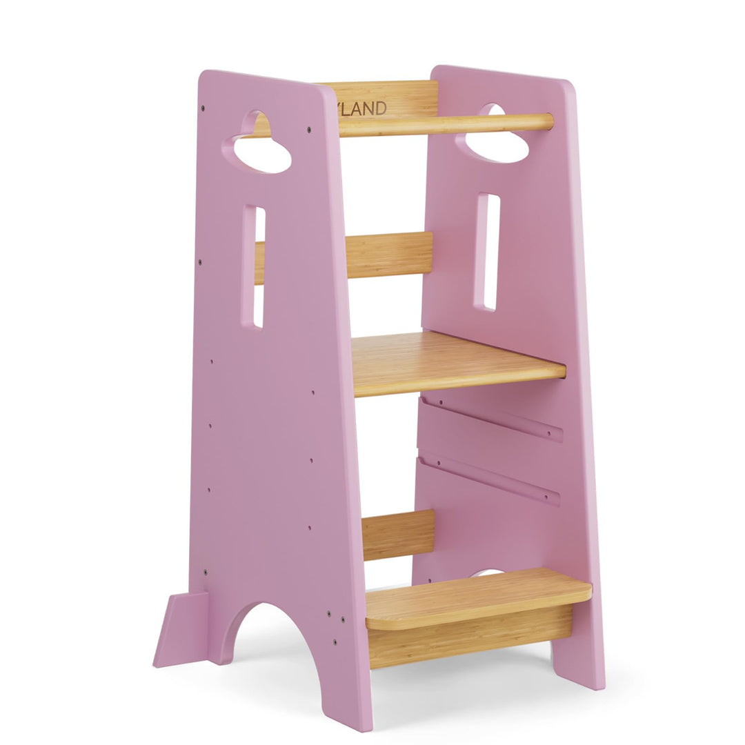 COSYLAND Montessori Lernturm ab 1 Jahr, höhenverstellbarer Learning Tower mit Kippschutz für Kinder,