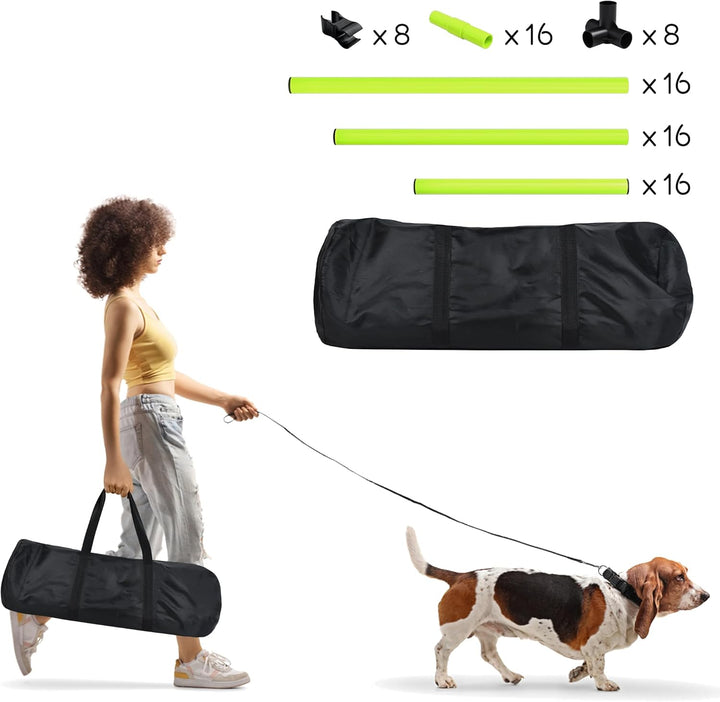 SUBTLETY 4 Stück Hürdenset Einstellbar Slalomstangen mit Tragtasche, Kunststoff Agility Ausrüstung f