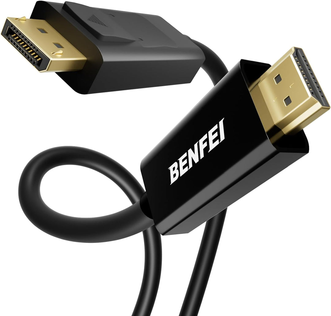 BENFEI 4K DisplayPort auf HDMI Kabel 1,8m, 5 Stück Einwegübertragung DisplayPort DP-auf-HDMI-Kabel H
